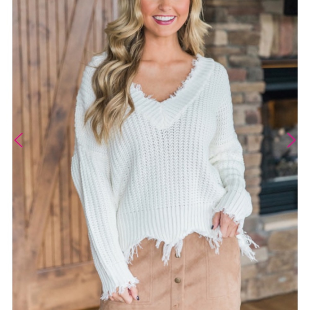 Pink Lily Boutique Fringe Sweater